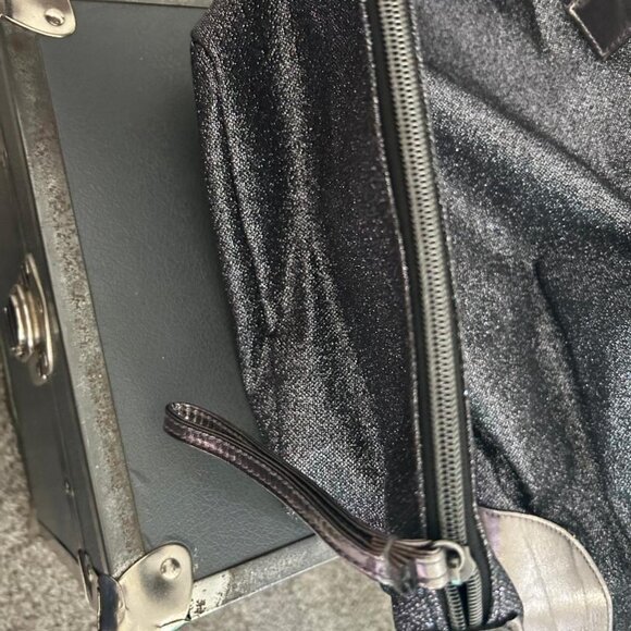 Dark Gray Glittery Large Overnight Bag with small matching clutch - Picture 3 of 13